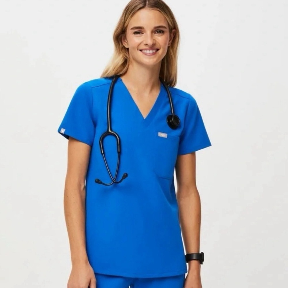 Figs Women's Blue Scrub Top